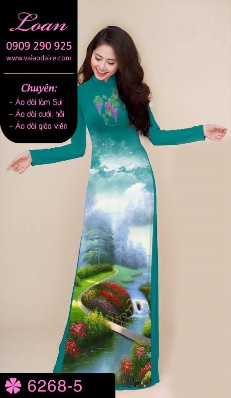 Vải áo dài phong cảnh
