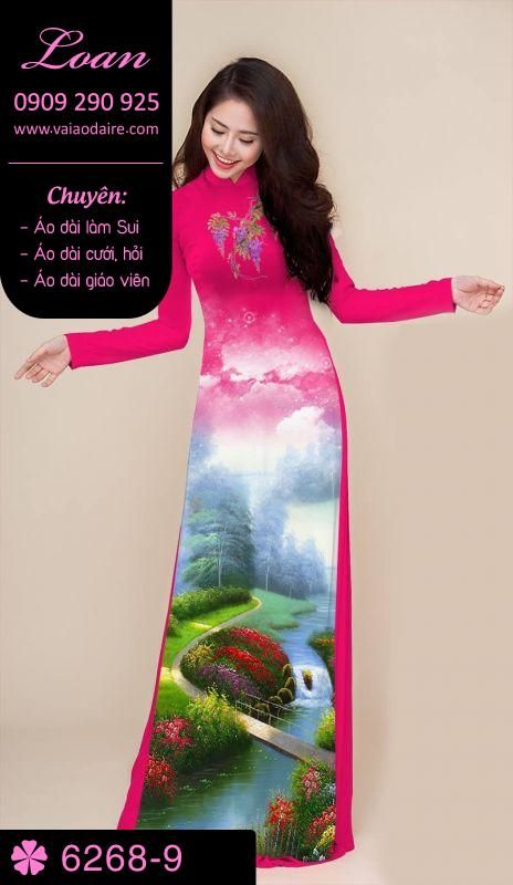 Vải áo dài phong cảnh