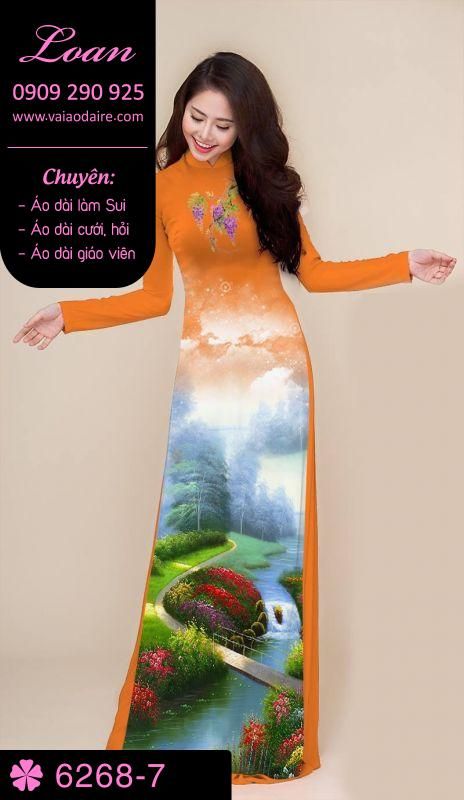 Vải áo dài phong cảnh