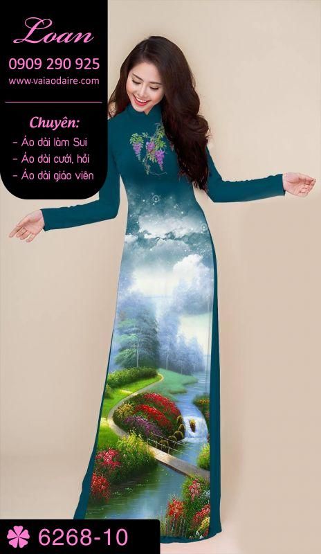 Vải áo dài phong cảnh