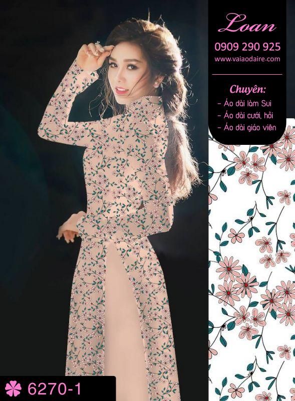 Vải áo dài hoa nhí