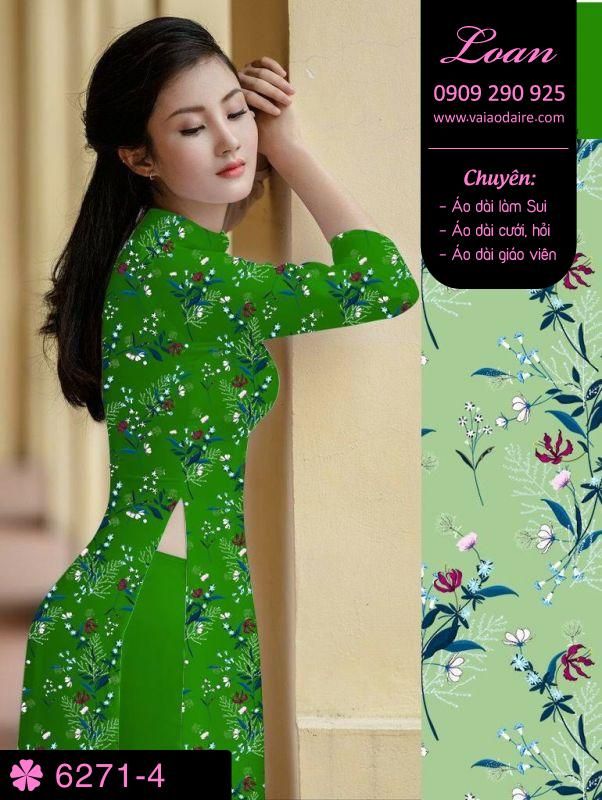 Vải áo dài hoa nhí