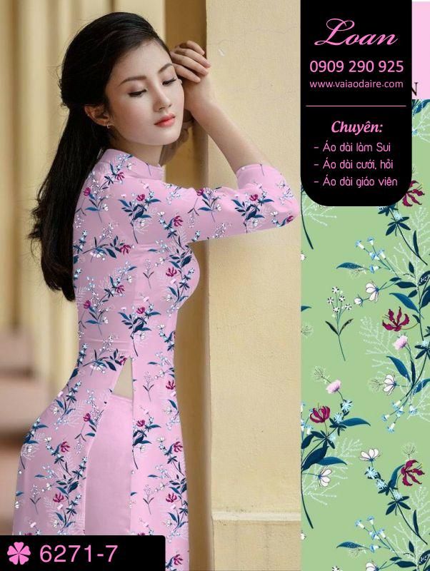 Vải áo dài hoa nhí