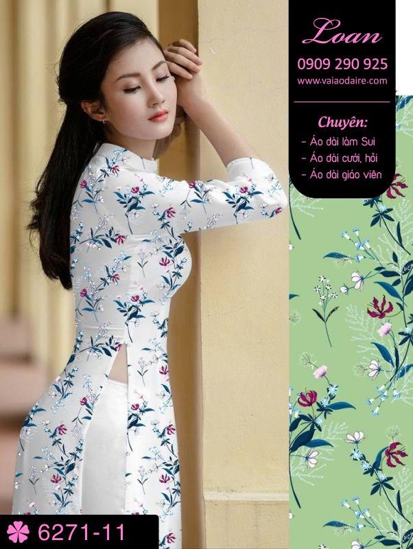 Vải áo dài hoa nhí