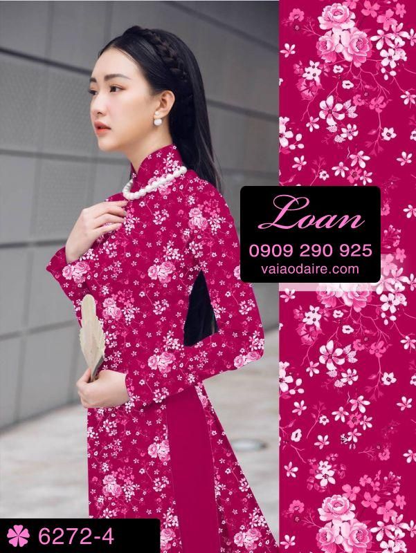 Vải áo dài hoa nhí