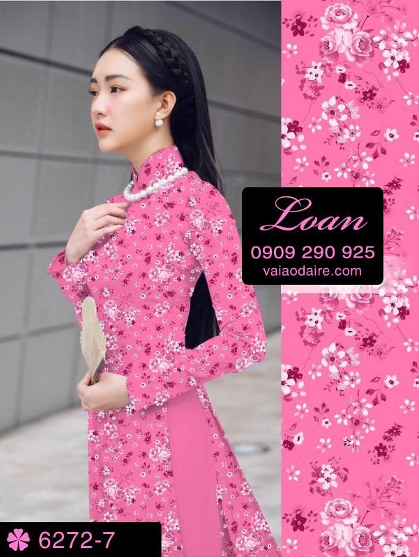 Vải áo dài hoa nhí