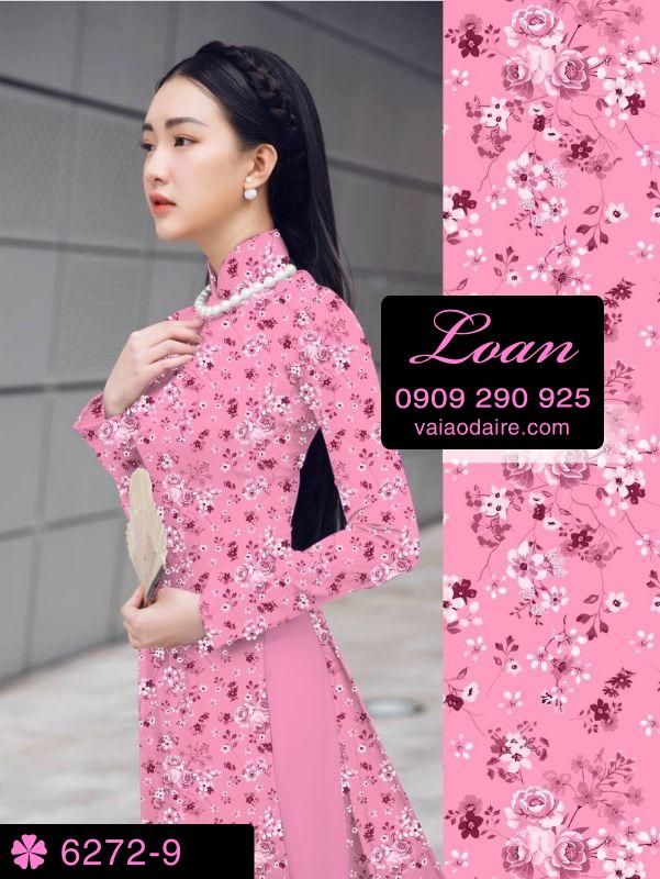Vải áo dài hoa nhí