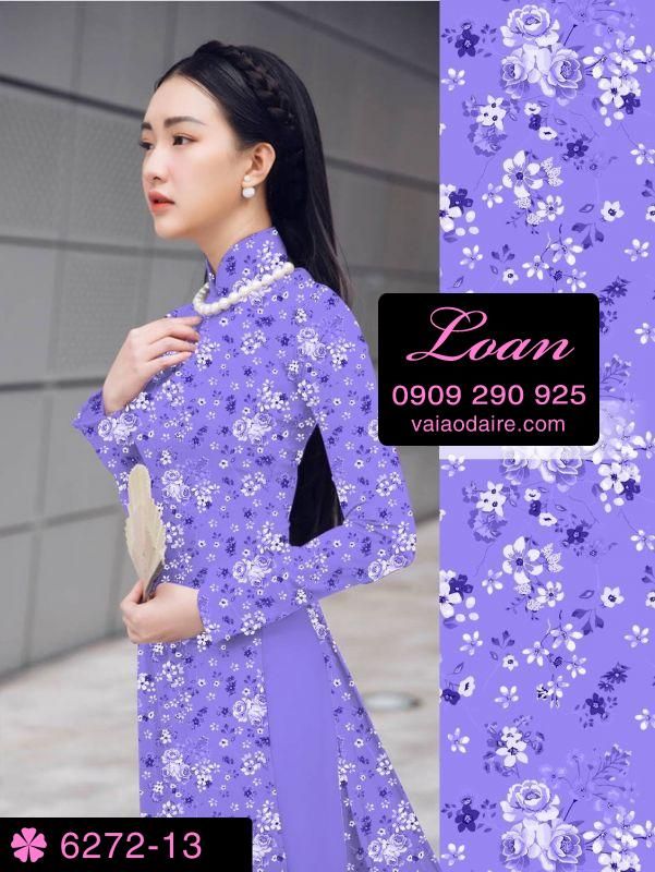 Vải áo dài hoa nhí