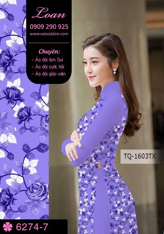 Vải áo dài hoa nhí