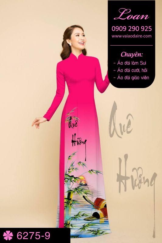 Vải áo dài chữ thư pháp