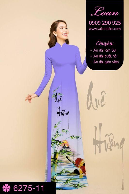 Vải áo dài chữ thư pháp