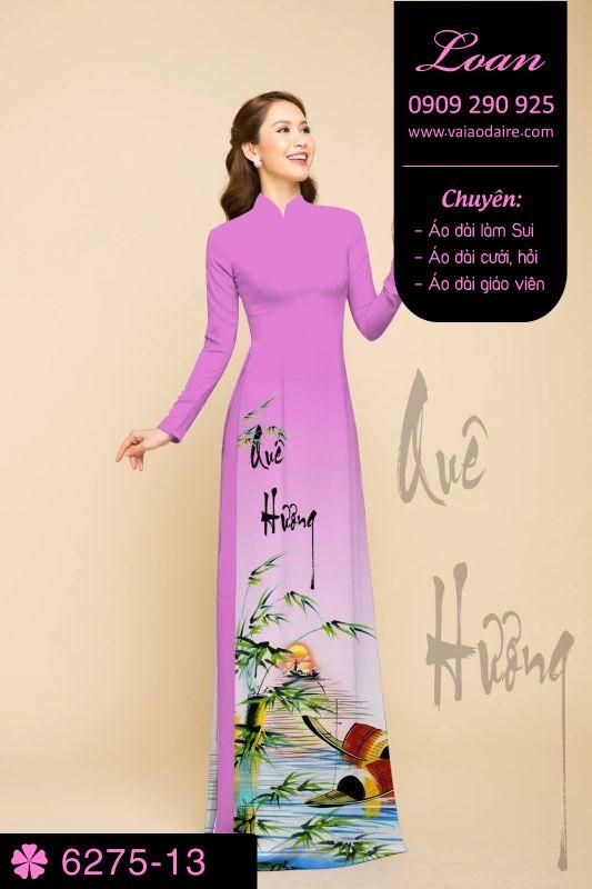 Vải áo dài chữ thư pháp
