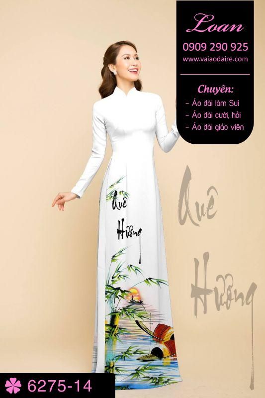 Vải áo dài chữ thư pháp
