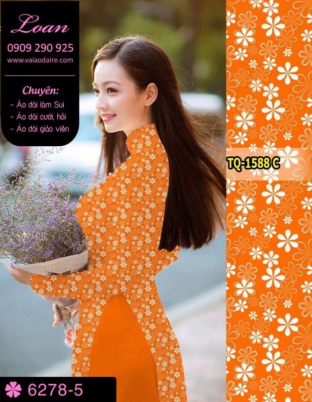 Vải áo dài hoa nhí