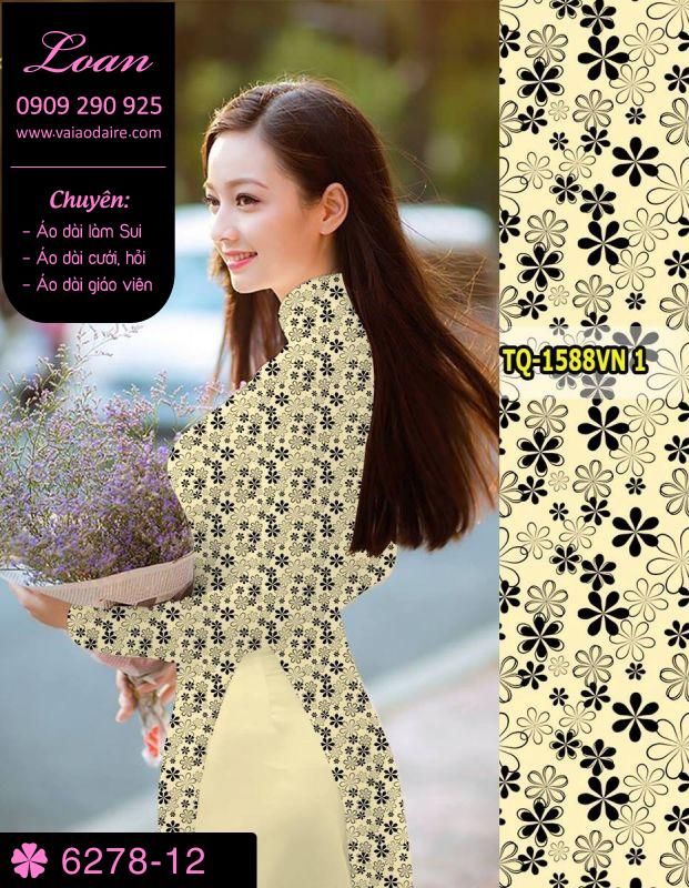 Vải áo dài hoa nhí