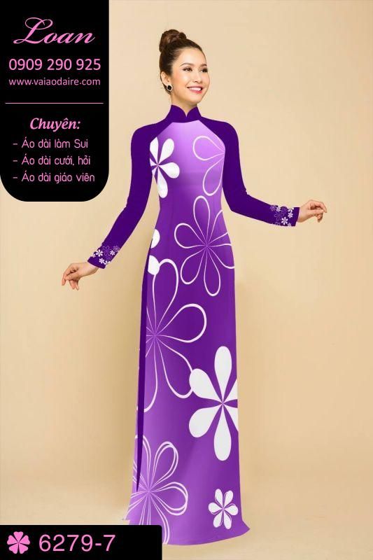 Vải áo dài hoa đơn giản