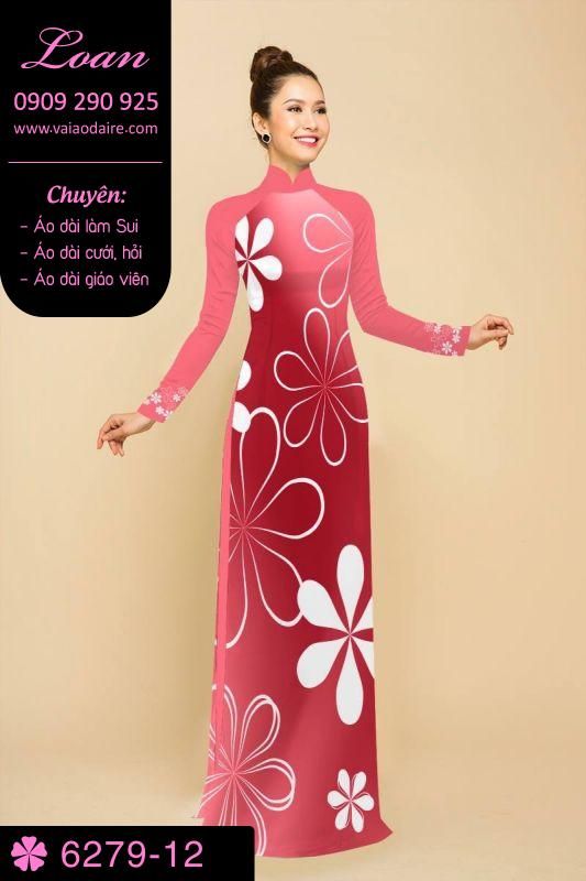 Vải áo dài hoa đơn giản