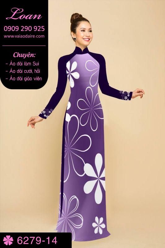 Vải áo dài hoa đơn giản