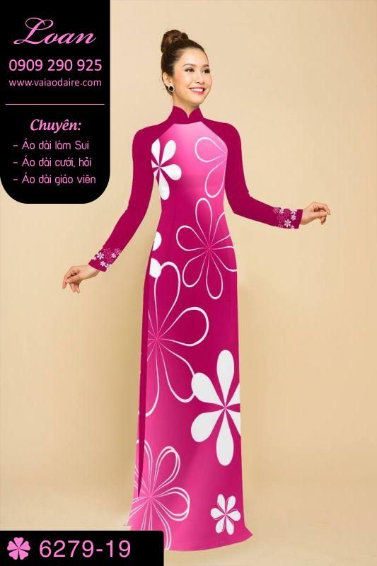 Vải áo dài hoa đơn giản