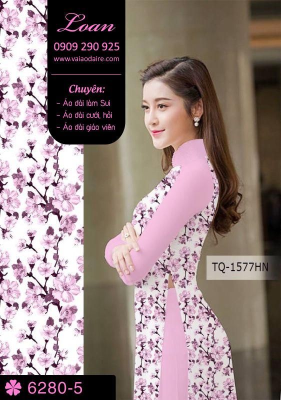 Vải áo dài hoa nhí