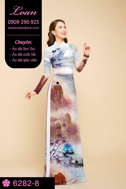 Vải áo dài phong cảnh