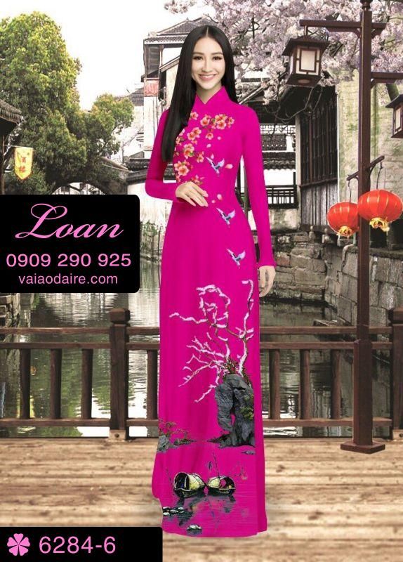 Vải áo dài phong cảnh