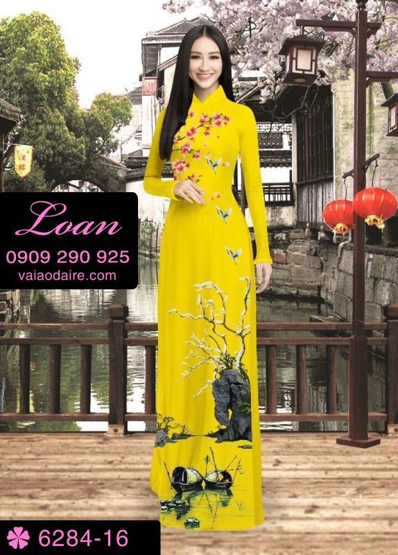 Vải áo dài phong cảnh