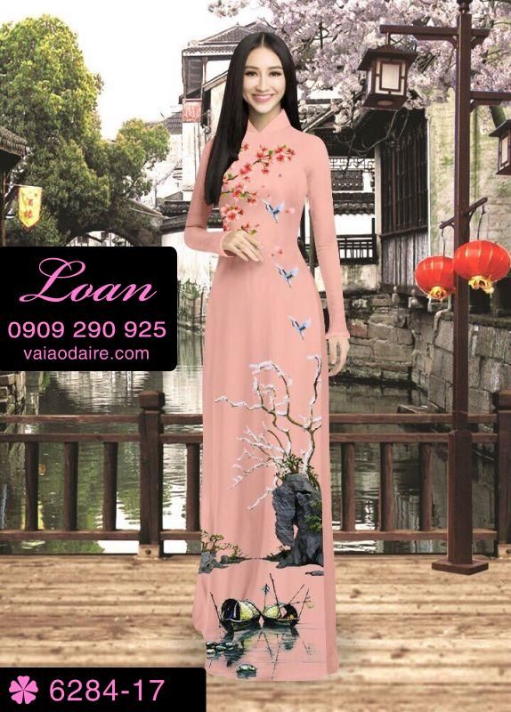 Vải áo dài phong cảnh