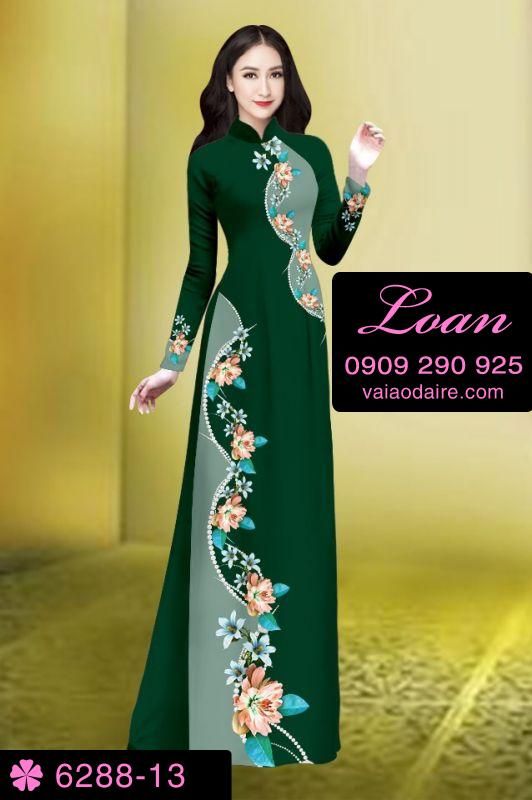 Vải áo dài hoa chạy dọc