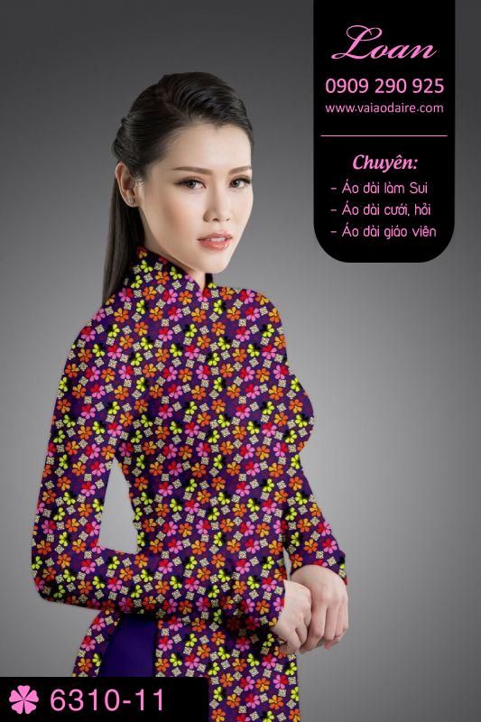 Vải áo dài hoa nhí Vải áo dài hoa nhí