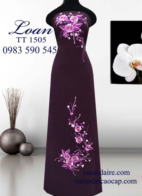 Vải áo dài thêu hoa