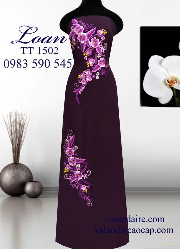 Vải áo dài thêu hoa