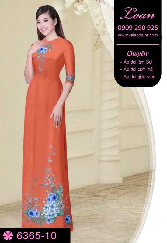 Vải áo dài hoa trên dưới