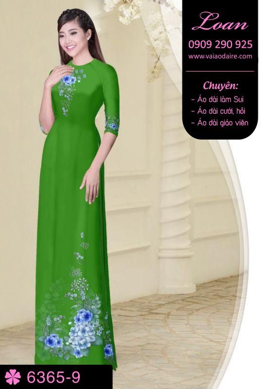 Vải áo dài hoa trên dưới