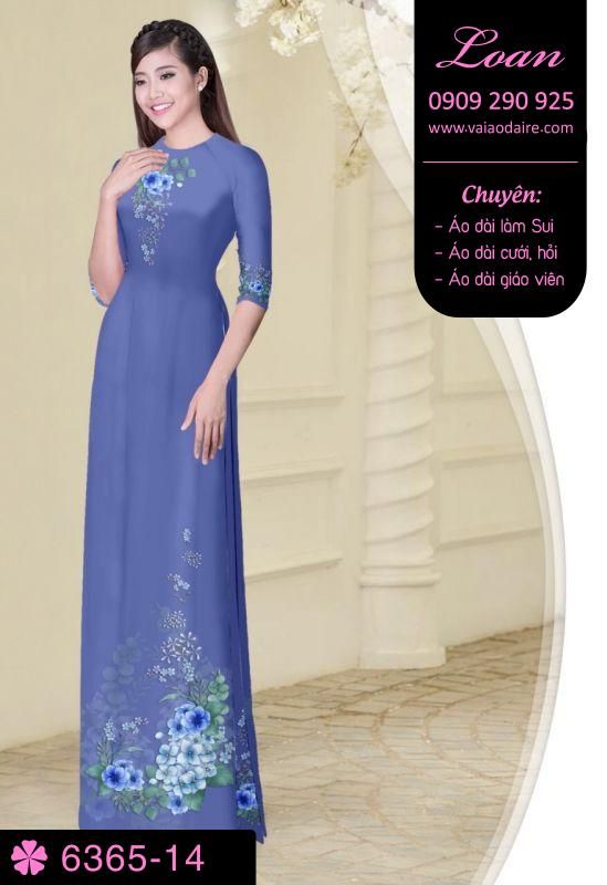 Vải áo dài hoa trên dưới