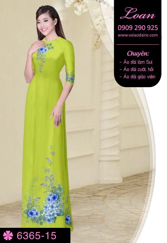 Vải áo dài hoa trên dưới