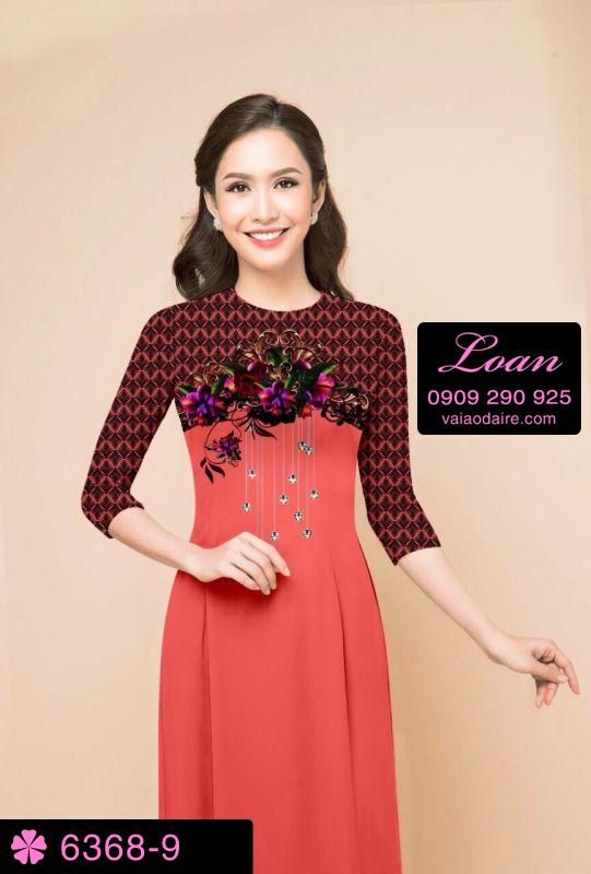 Vải áo dài hoa 3D