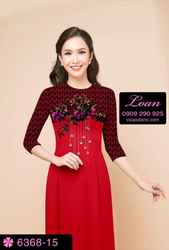 Vải áo dài hoa 3D