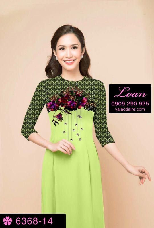 Vải áo dài hoa 3D