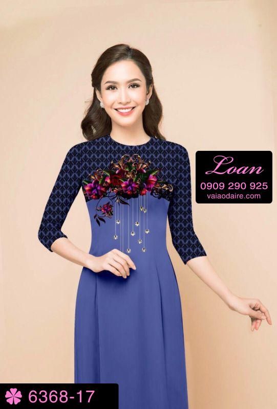 Vải áo dài hoa 3D