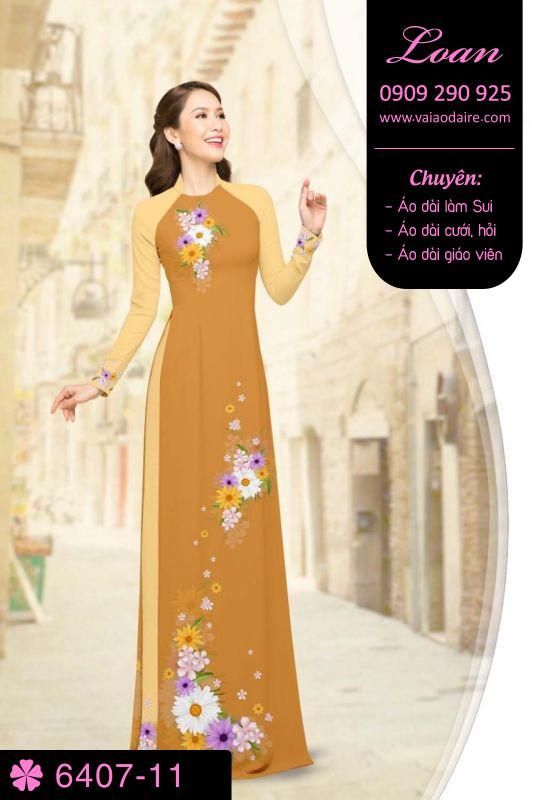 Vải áo dài hoa Cúc