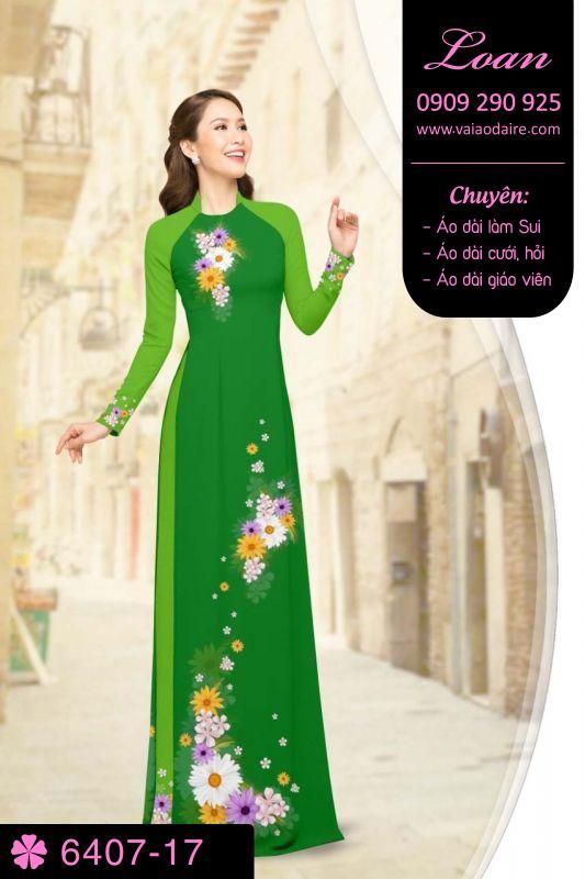 Vải áo dài hoa Cúc