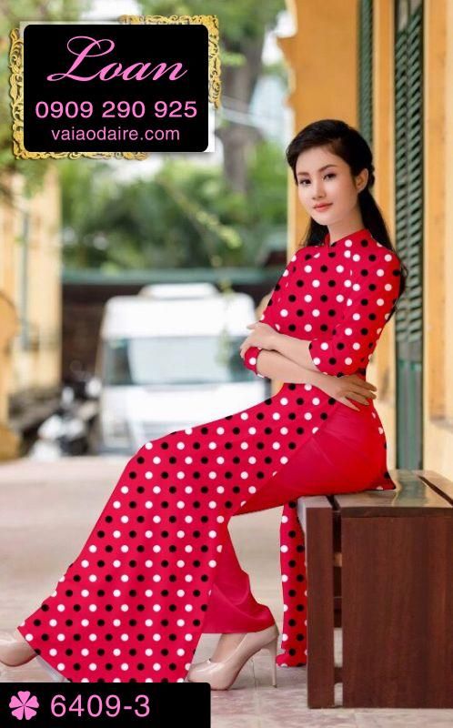 Vải áo dài chấm bi