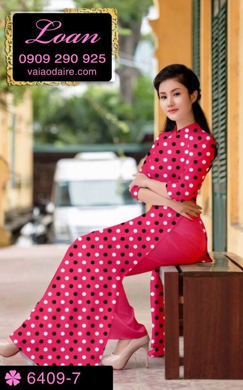 Vải áo dài chấm bi