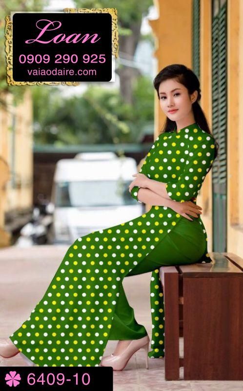 Vải áo dài chấm bi