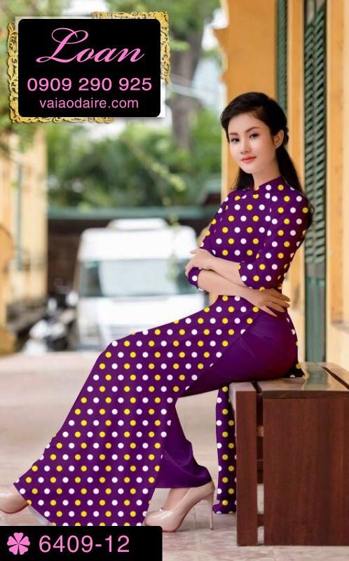 Vải áo dài chấm bi