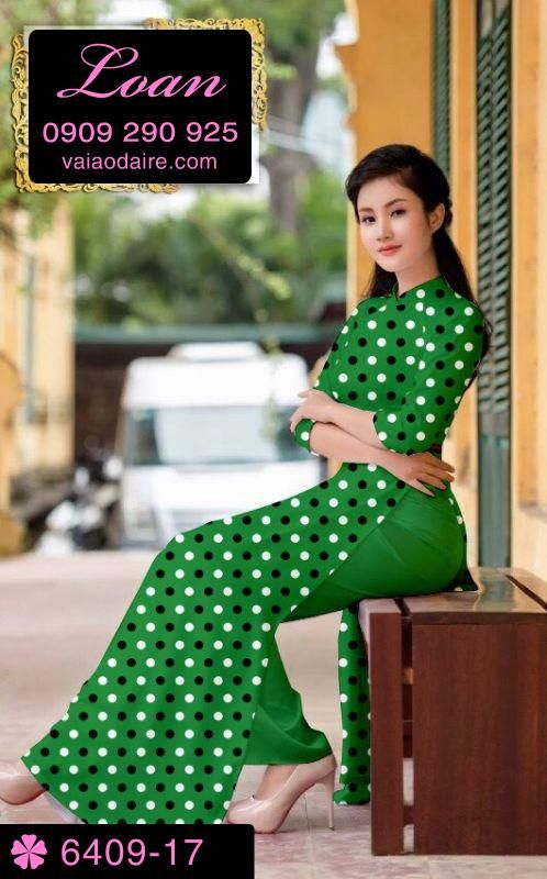 Vải áo dài chấm bi