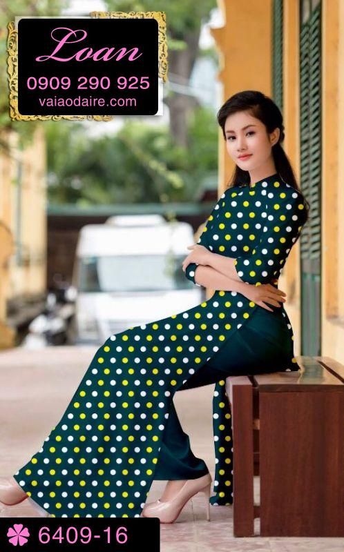 Vải áo dài chấm bi