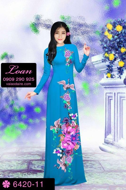 Vải áo dài chim Hạc