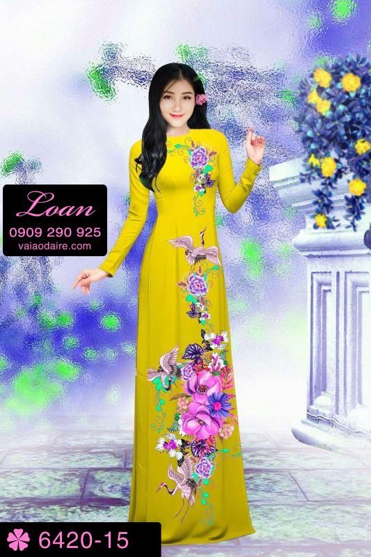 Vải áo dài chim Hạc